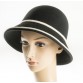 Black Felt Hat trimmed in w/silk rope, criss crossed in black