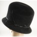 Jennifer Lopez Black Felt Hat w/black patent leather ban Jennifer Lopez Black Felt Hat w/black patent leather ban