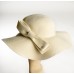 Creme Wool Floopy Hat w/bow on the side