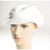 White Cotton Cap w/button top