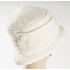 White Wool Hat w/what ban and button