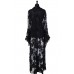 Black Leather Lace Sequiens Swing