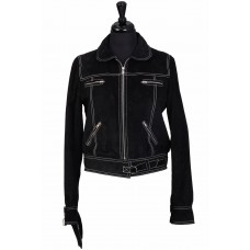 Black Suede Coat w/zippers