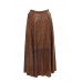 Brown Suede Long Skirt
