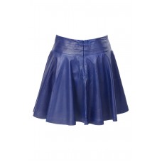 Pleated Ultra Suede Blue Skirt
