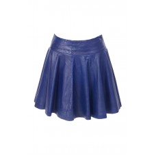 Pleated Ultra Suede Blue Skirt