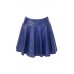 Pleated Ultra Suede Blue Skirt