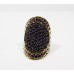 Sterling Silver Black Marcasite Trimmed in Gold