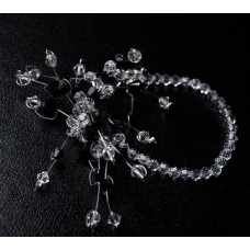All Beaded Black and Clear Swarovski Crystal Napkin Holders