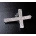 All Silver Cross with Clear Swarovski Crystal Stone Napkin Holder