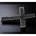 Silver Cross Napkin Holder with jet Swarovski Crystals