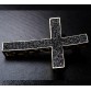 Silver Cross Napkin Holder with jet Swarovski Crystals
