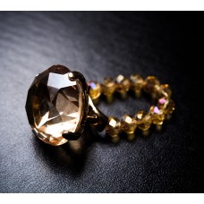 All Gold Round Topaz Swarovski Crystal Napkin Holder