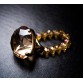 All Gold Round Topaz Swarovski Crystal Napkin Holder