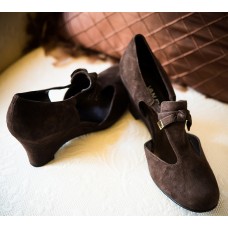 Brown Suede Shoe with 3" Heel
