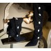Miu-Miu Black Leather Suede Boots 5" Heel