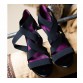 Black Open Toe Shoe with Black Crisscrossed Straps