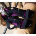Black Open Toe Shoe with Black Crisscrossed Straps