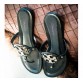 Tory Birch - Black Sandal with Gold Logo on Top