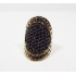 Sterling Silver Black Marcasite Trimmed in Gold