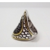 Sterling Silver Black Marcasite Trimmed in Gold