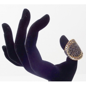 Sterling Silver Black Marcasite Trimmed in Gold