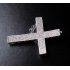 All Silver Cross with Clear Swarovski Crystal Stone Napkin Holder