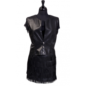 2pc Black Vest and Skirt