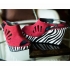 Red Suede Black and White Suede Leopard Print 4" Heel