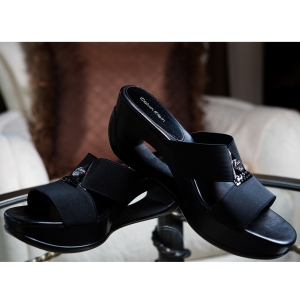 Calvin Klein - Black Leather Wedge Heel
