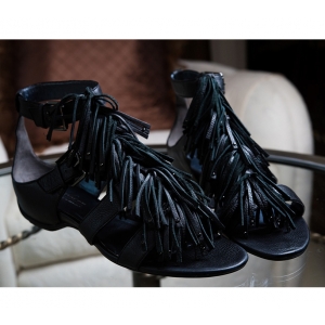 Kenneth Cole - Black Leather Ankle Sandal