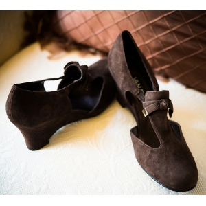 Brown Suede Shoe with 3" Heel