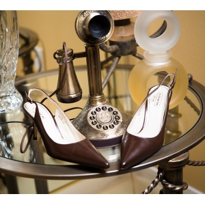 Coach Brown Leather Shoes with Open Back