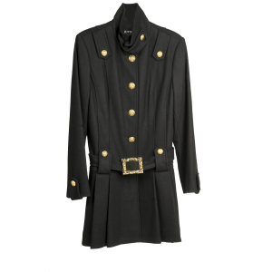 Black Gold Button Coat