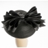 Black Tweed Straw Hat w/black satin bow