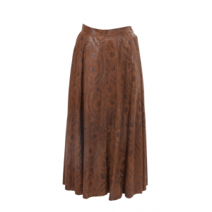 Brown Suede Long Skirt