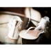 White Ankle Sandal with Gold Zipper White Ankle Sandal with Gold Zipper