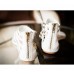 White Ankle Sandal with Gold Zipper White Ankle Sandal with Gold Zipper
