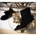 Paris Black Suede Ankle Boot with Black Suede Bow Paris Black Suede Ankle Boot with Black Suede Bow